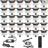 FVTLED LED Deck Lights Kit, 30pcs Φ1.22 WiFi Smart Phone Control Low Voltage Recessed RGBW Deck Lighting Waterproof | Lumora