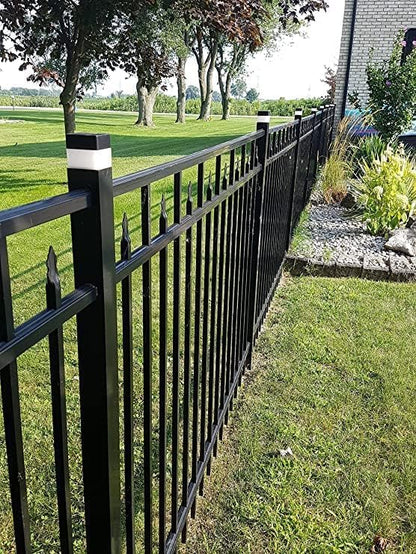 Solar LED Fence Post Cap for Wrought Iron and Aluminum Or Garden, Solar Fence Lights White Light, for Garden, Yard, Pathway 2In X 2In (5cm X 5cm)(Warm Light) 12PC, SN-2019