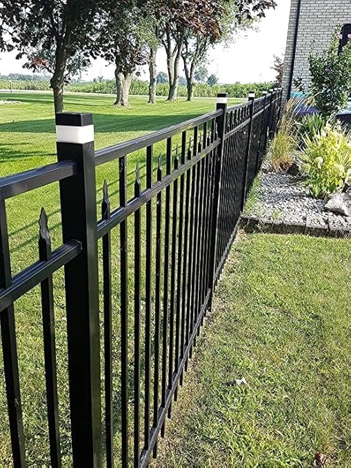Solar LED Fence Post Cap for Wrought Iron and Aluminum Or Garden, Solar Fence Lights White Light, for Garden, Yard, Pathway 2In X 2In (5cm X 5cm)(White Light) 12PC