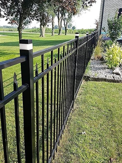 Solar LED Fence Post Cap for Wrought Iron and Aluminum Or Garden, Solar Fence Lights White Light, for Garden, Yard, Pathway 2In X 2In (5cm X 5cm)(White Light) 12PC