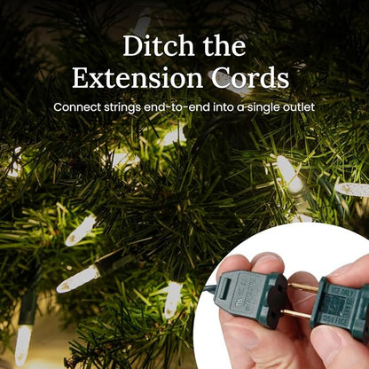 Pro Christmas M5 LED Christmas Lights - 100 Count Mini 5mm String Lights - Professional Grade Indoor/Outdoor Commercial Holiday Light Set for Trees, Bushes, & Décor - Pure White