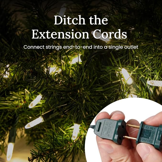 Pro Christmas M5 LED Christmas Lights - 100 Count Mini 5mm String Lights - Professional Grade Indoor/Outdoor Commercial Holiday Light Set for Trees, Bushes, & Décor - Blue