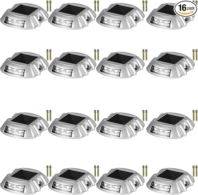 VEVOR Driveway Lights 16-Pack Solar Driveway Lights White with Screw Solar Deck Lights Outdoor Waterproof Wireless | Lumora