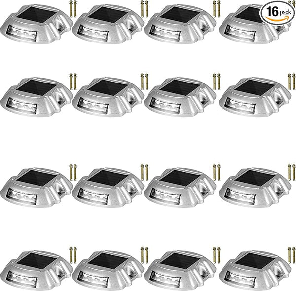VEVOR Driveway Lights 16-Pack Solar Driveway Lights White with Screw Solar Deck Lights Outdoor Waterproof Wireless | Lumora