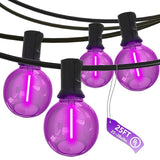 SUNSGNE G40 LED Purple Lights Outdoor, 25 Feet Halloween Purple String Lights with 25 Count Bulbs for Halloween | Lumora