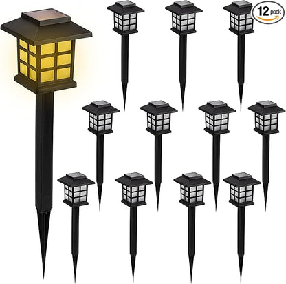 Zento Deals Driveway Lights Outdoor Solar Pathway Garden - Outdoor Waterproof Bright Landscape LED Lights - Outdoor Garden Lights for Patio, Lawn, Yard, Driveway, Walkway and Landscape