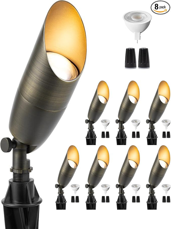 Gardenreet Brass Spot Light Low Voltage - Outdoor Landscape Spotlights LED, 12V Landscaping Uplights Small | Lumora