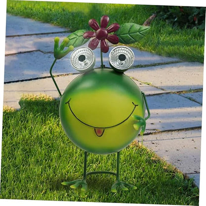 SUPVOX Solar Frog Garden Light Outdoor Decoration High-Efficiency Solar Pathway Lamp with Wrought Iron Design for Lawn Patio and Landscape Lighting