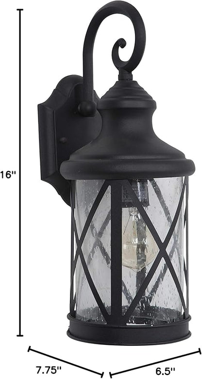 Yosemite Home Decor 5041BL-M FBA_5041BL-M Mahony Collection 7.75-Inch Incandescent Exterior Black Finish