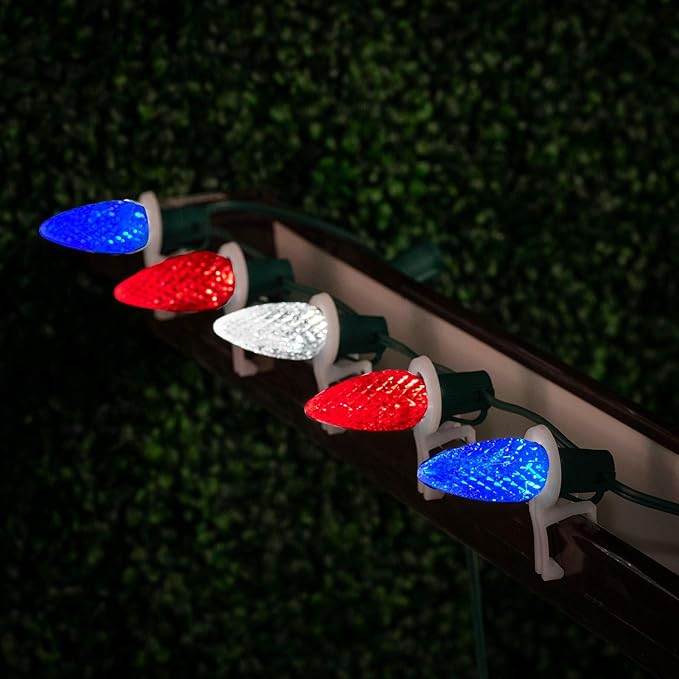 Novelty Lights 25PK C9 LED Faceted Ultra Bright Dimmable Outdoor Christmas Light USA Replacement LED Bulbs String | Lumora