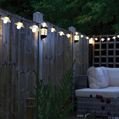 16.4 FT Outdoor Patio String Lights, Connectable LED Backyard Lights with 10 Globe Bulbs, Waterproof Hanging Light Outside for Gazebo Yard Porch Bistro Deck Party Decorations