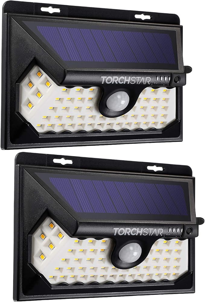 TORCHSTAR 58 LED Solar Powered Security Light, 4 Modes Cordless Motion Sensor Dusk to Dawn - Outdoor Wall Light | Lumora
