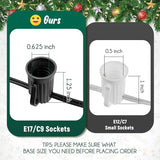 C9 Light Strand, 2 Pack 100 FT Outdoor String Lights Christmas Stringer with 100 Sockets for Christmas Decor Patio | Lumora