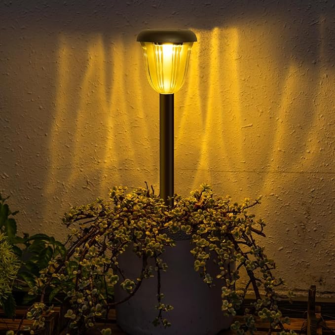Solar Pathway Lights Outdoor, Solar Lights Waterproof, Taller Pathway Light with Larger Panel, Auto On/Off Up to 10 | Lumora