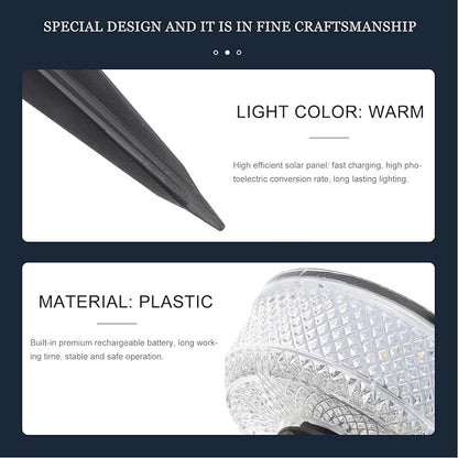 Hemoton Solar Pathway Lights Outdoor Waterproof LED Garden Landscape Lamp Warm White Small Size Solar Lawn Light for Yard Patio Walkway Lighting