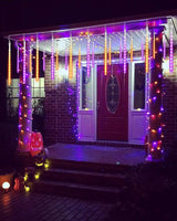 Flacchi Halloween Lights Outdoor 20 Tubes 480 LED Raindrop Meteor Shower Icicle Lights with Timer Function | Lumora