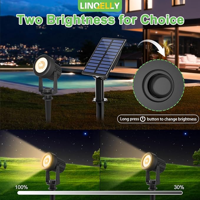 Solar Spotlights Outdoor Waterproof, Warm White Landscape Spotlights, Decorative Solar Spot Lighting for Garden | Lumora