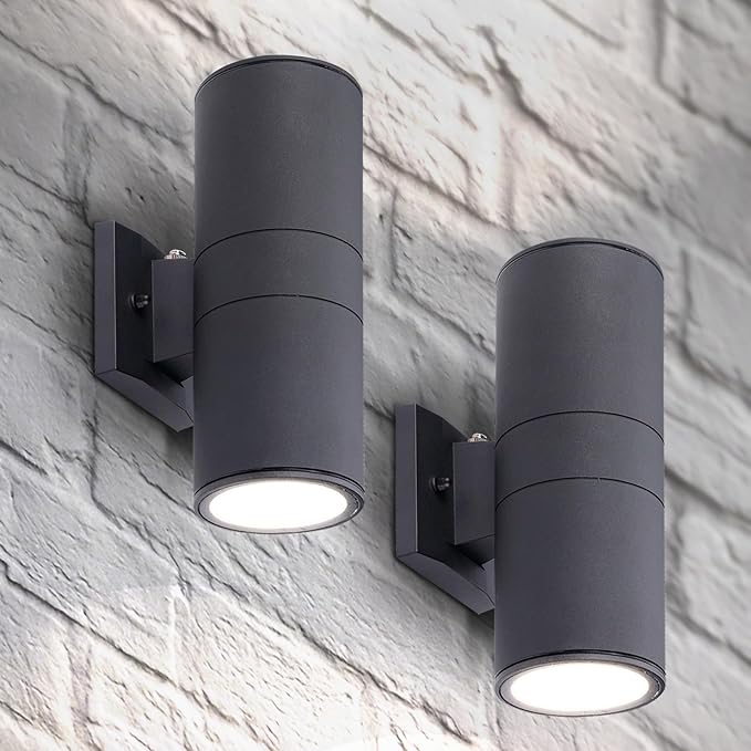 ASD 2 Light Dusk to Dawn LED Outdoor Wall Light Fixture | 18W 1900LM 3000K-5000K 120V Cylinder Up Down Lights | | Lumora