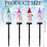 4 Pcs Christmas Snowman Pathway Lights Solar Outdoor Snowman Stakes Lights LED Waterproof Decorative Lamp Christmas | Lumora