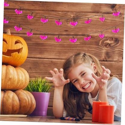 TOYANDONA Solar String Lights Purple Bat Decorative Lamp Strings 5m 20 LED Warm Waterproof Outdoor Patio Lighting for Halloween Garden Yard