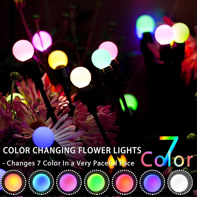 TONULAX Solar Garden Lights, Starburst Swaying When Wind Blows, Solar Lights Outdoor Decorative, Color Changing RGB | Lumora