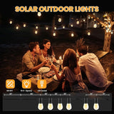 104FT(98+6) Solar String Lights Outdoor Waterproof, Solar Powered Patio Light with 30+2 Dimmable S14 Edison Bulbs | Lumora