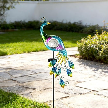 Garden Decor Solar Lights Peacock Lawn Light, for Yard Outdoor Decorations Ground Inserted Outdoor Waterproof Garden Lamp LED,Patio, Courtyard, Gifts for Mom Grandma (Blue)