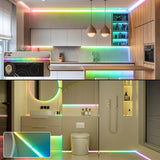 20FT COB RGB+IC LED Strip Lights, IP67 Outdoor 24V RGB LED Lights for Bedroom with RF Remote Smart App Control | Lumora