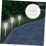 12pcs Solar Outdoor Pathway Lights Stainless Steel Solar Garden Lights with Bright White LED for Patio Walkway Lawn | Lumora