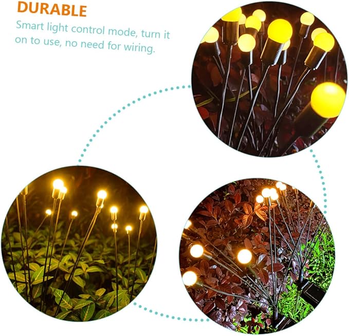Veemoon Solar-Powered LED Garden Lights 8-Piece Outdoor Decorative Landscape Lighting Waterproof Solar Pathway Lights for Yard Patio and Festival Decor