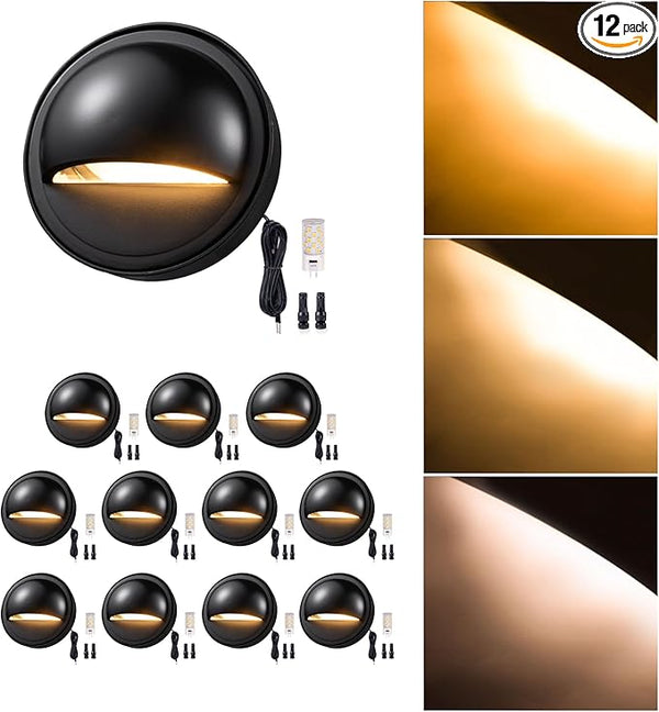 Gardenreet Landscape LED Step Lights - Solid Brass Low Voltage Deck Lights, Outdoor 12V Hardwired IP65 Waterproof | Lumora
