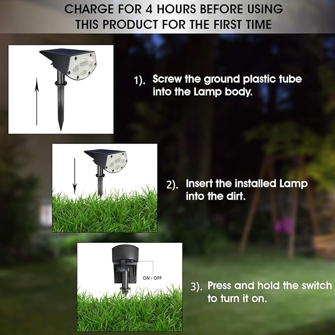WBM Smart Solar Spot Lights Outdoor,IP65 Waterproof 20 LEDs Solar Landscape Spotlights, Solar Powered Wall Lights | Lumora