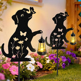 Dog Outdoor Solar Lantern Waterproof, Birthday Gifts for Christmas Women Mom, Solar Hanging Lights with Butterfly | Lumora