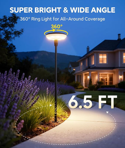 LETMY Solar Lights Outdoor, 4 Pack Upgraded Solar Lights Outdoor Waterproof, Solar Pathway Lights, Auto On/Off Solar Garden Lights for Yard Patio Lawn Path