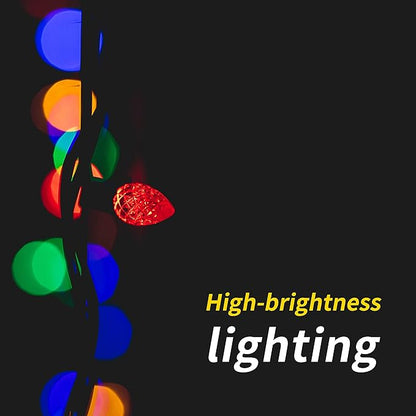 C6 Christmas Lights String Multicolor Outdoor 50 LED Strawberry Xmas Tree Indoor Waterproof Decoration Plug in 18 Feet Used for Patio Party Festive Courtyard Home(Multicolor)