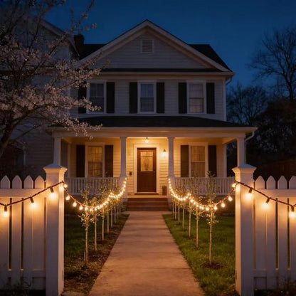 LUCKY SHINE 150 LED Warm White Christmas Lights, Commercial Grade Decorative Lighting String Brown Wire 50 FT, for Indoor Outdoor Party, Garden, Patio