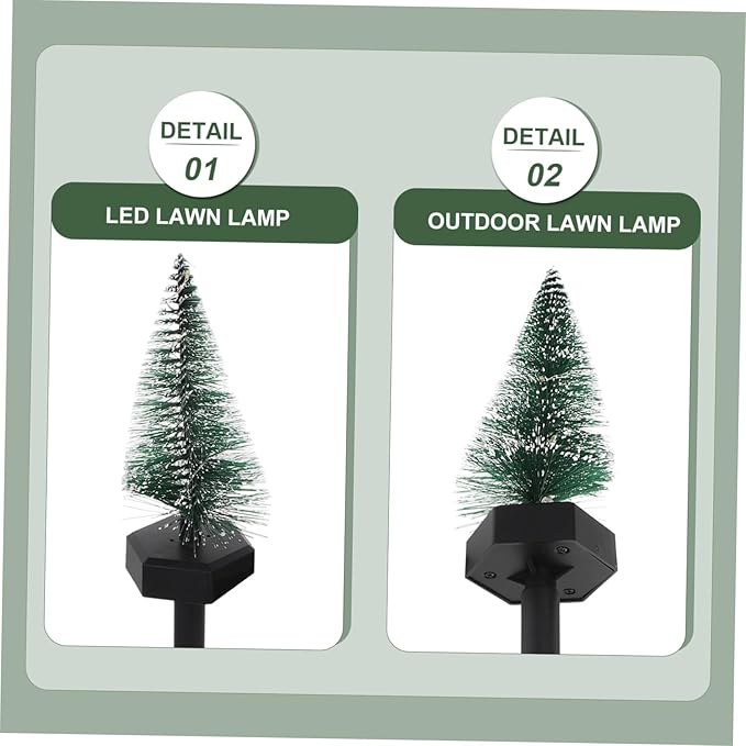 Hemoton Solar Christmas Tree Shaped Light Creative Solar Lawn Path Light for Outdoor Holiday Decoration Unique Led Garden Ground Stake for Christmas Atmosphere