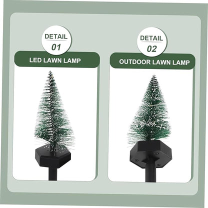 Hemoton Solar Christmas Tree Shaped Light Creative Solar Lawn Path Light for Outdoor Holiday Decoration Unique Led Garden Ground Stake for Christmas Atmosphere