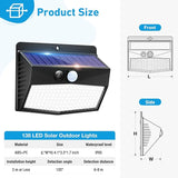 Peasur [6 Packs] Solar Lights Outdoor Motion Sensor Solar Security Lights Waterproof with 3 Lighting Modes Solar | Lumora
