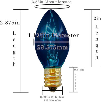 EST. LEE DISPLAY L D 1902 Outdoor Patio String Lights Bulbs & Green Hanging Cord Set Christmas Holiday Seasonal Light Bulbs & Cord Included 25FT C-9 E17 (Green Wire, Blue)