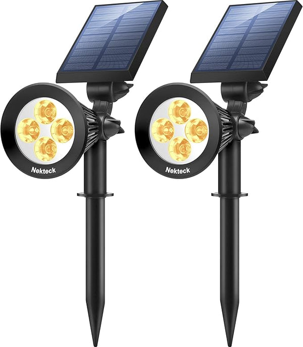 Nekteck Solar Lights, 2-in-1 Solar Spot Lights Outdoor, Waterproof Solar Powered Landscape Spotlights, Bright and | Lumora