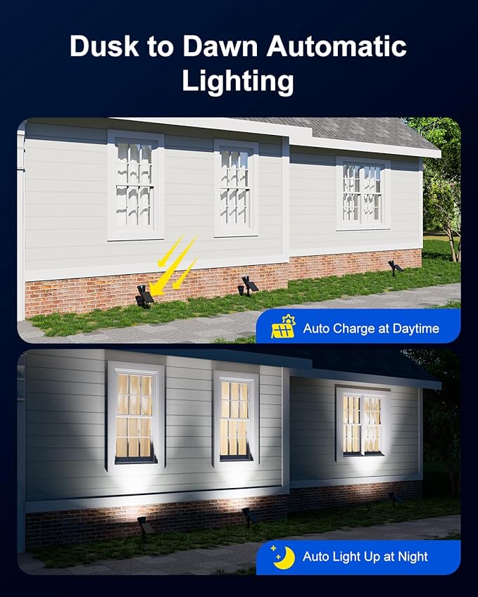 4 Pack Solar Spotlights Outdoor Waterproof for Tree, Statue, Flower, Pot, Bush, Wall, Bright LED Outside Landscape | Lumora