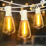 LAMPHOME 4-Pack 26FT Outdoor Patio Lights, 2700K Warm White String Lights 12+1 LED Waterproof Shatterproof Edison | Lumora