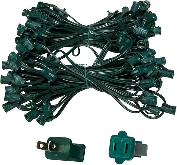 Wintergreen Lighting C7/E12 Light Stringer, E12 Sockets, 12” Socket Spacing, Outdoor String Light Patio Christmas | Lumora