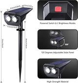 Flacchi Solar Lights Outdoor Waterproof - 2 Lighting Modes Solar Powered Garden Yard Spot Lights for Outside | Lumora