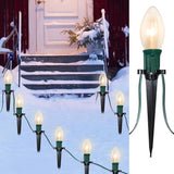 SUNSGNE Christmas Pathway Lights Outdoor - 38FT Vintage Christmas Lights with 25 C9 Clear Bulbs and 25 Plastic | Lumora