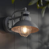 John Timberland Oberlin Rustic Industrial Farmhouse Outdoor Barn Light Fixture Galvanized Dusk to Dawn Motion | Lumora