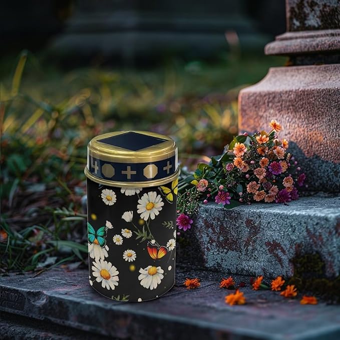 Little Daisy Solar Grave Lights for Cemetery Butterfly Flameless Solar Powered Light Cemetery Landscape
