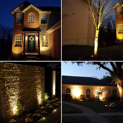 Outdoor Landscape Lighting 10W,120V AC,Warm White Waterproof LED Landscape Lights for Yard,Patio,Lawn, Wall, Flood,Driveway,Tree Lighting,Metal Ground Stake (2 Packs)
