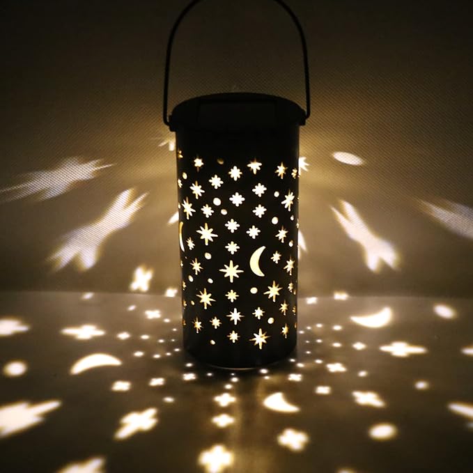Solar Garden Lamp, 6 Sets Waterproof LED Solar Pathway Lights, Outdoor Landscape Star Moon Ground Lamp for Lawn Patio Walkway